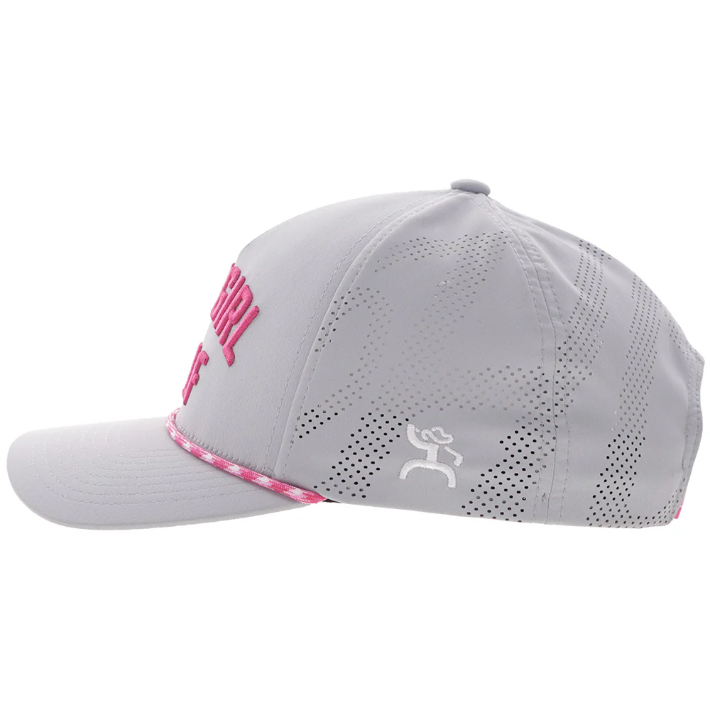 "Cowgirl Golf" Hat Grey w/Pink - Image 5