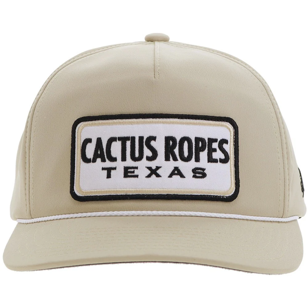 "CR104" Cactus Ropes Hat Tan w/Black/White Patch - Image 4