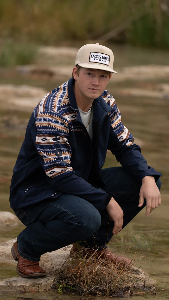 "CR104" Cactus Ropes Hat Tan w/Black/White Patch - Image 6