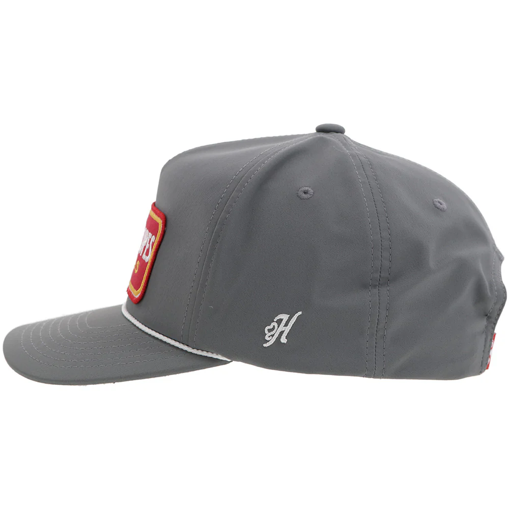 "CR105" Cactus Ropes Hat Grey w/ Red/White Patch - Image 3