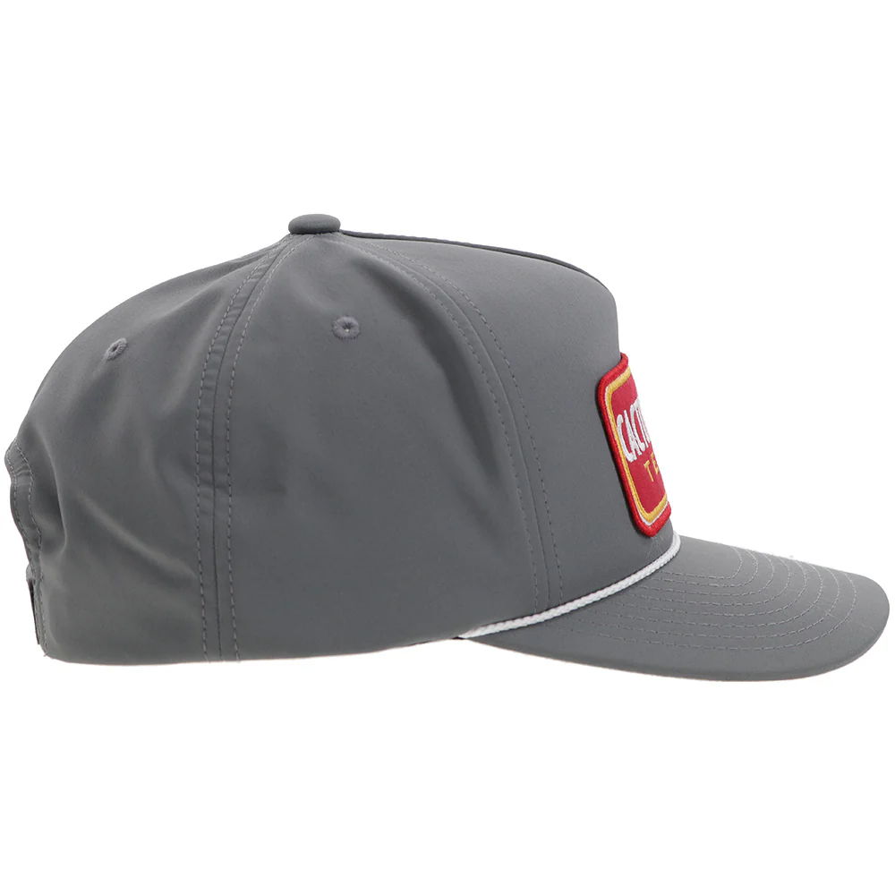 "CR105" Cactus Ropes Hat Grey w/ Red/White Patch - Image 5