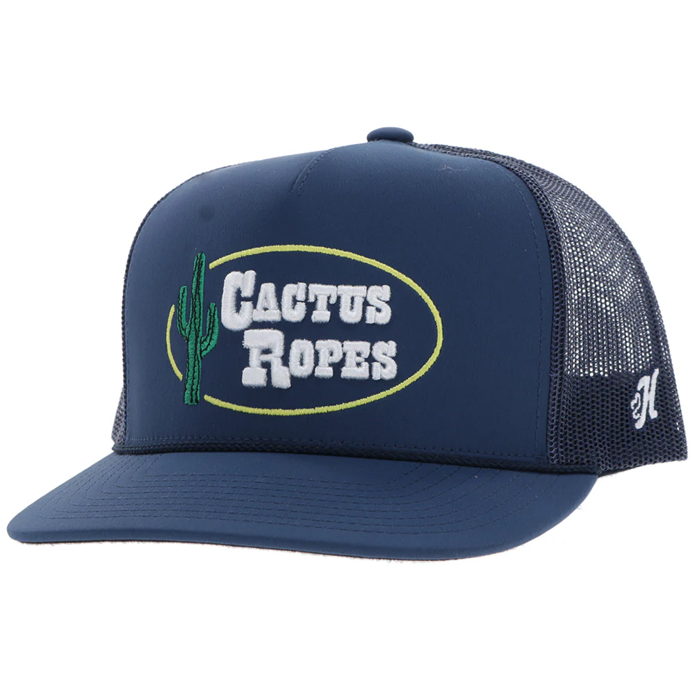 "CR115" Cactus Ropes Hat Navy w/White Patch