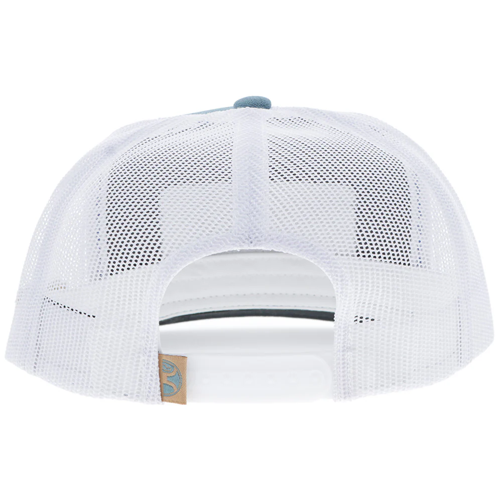 "CR117" Cactus Ropes Hat Teal/White w/ Rectangle Patch - Image 2
