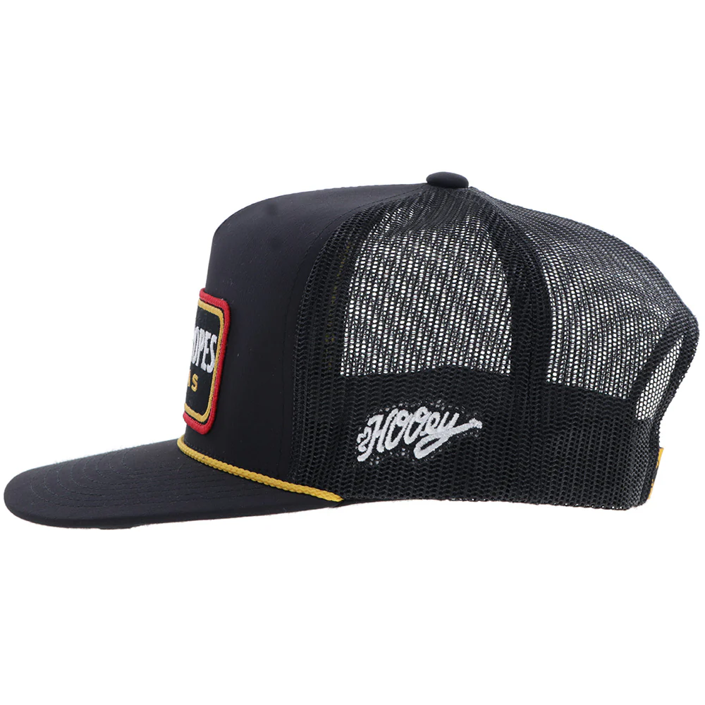 "CR118" Cactus Ropes Hat Black/Yellow w/ Rectangle Patch - Image 3