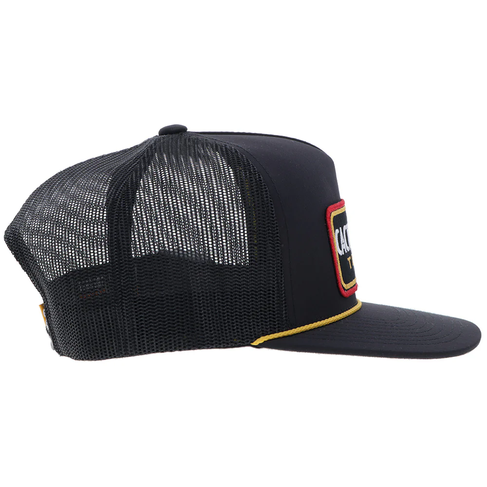 "CR118" Cactus Ropes Hat Black/Yellow w/ Rectangle Patch - Image 5