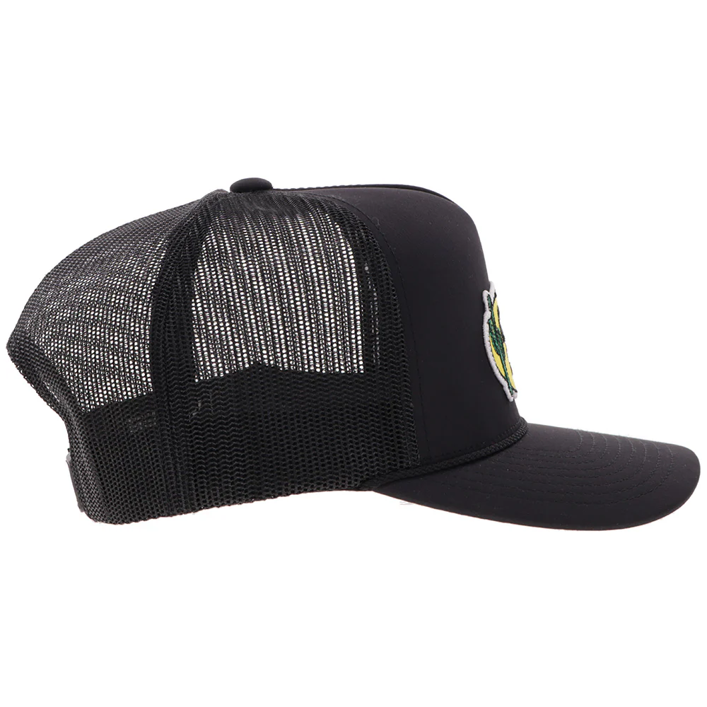 "CR119" Cactus Ropes Hat Black w/ Yellow Patch - Image 3