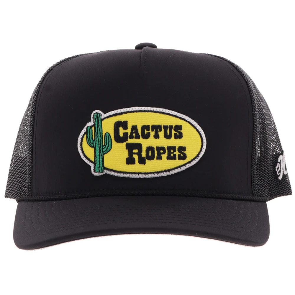 "CR119" Cactus Ropes Hat Black w/ Yellow Patch - Image 4
