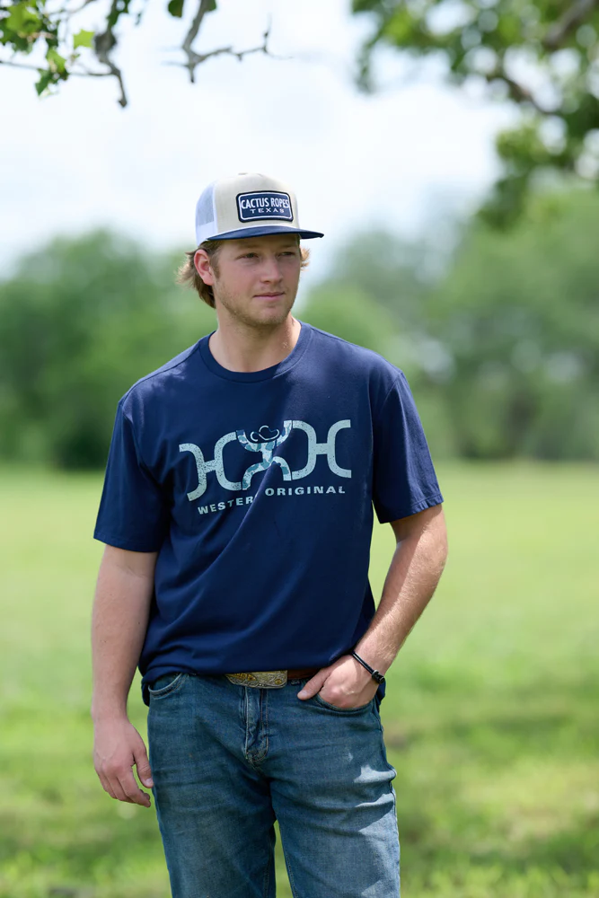 "CR124" Cactus Ropes Hat Cream/Blue - Image 8