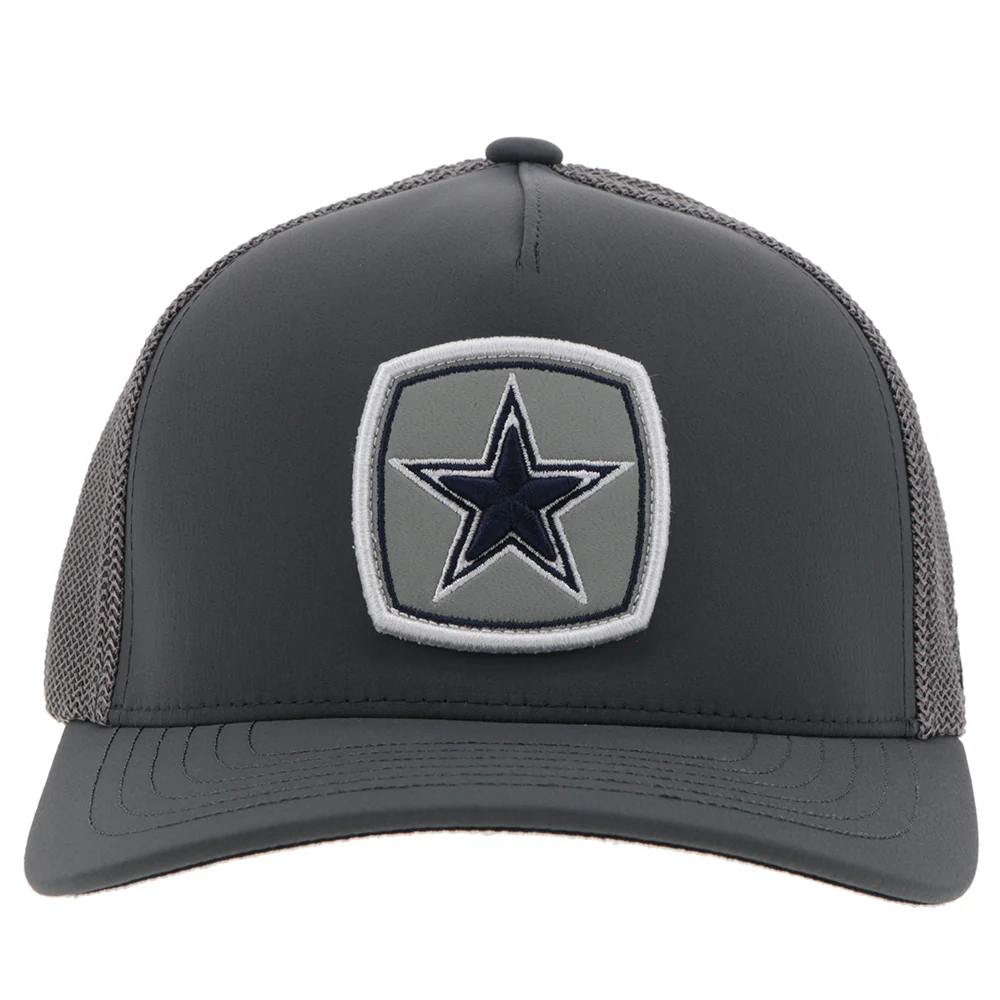 "Dallas Cowboys" Flexfit Hat Grey w/Grey & Navy Star Logo - Image 4