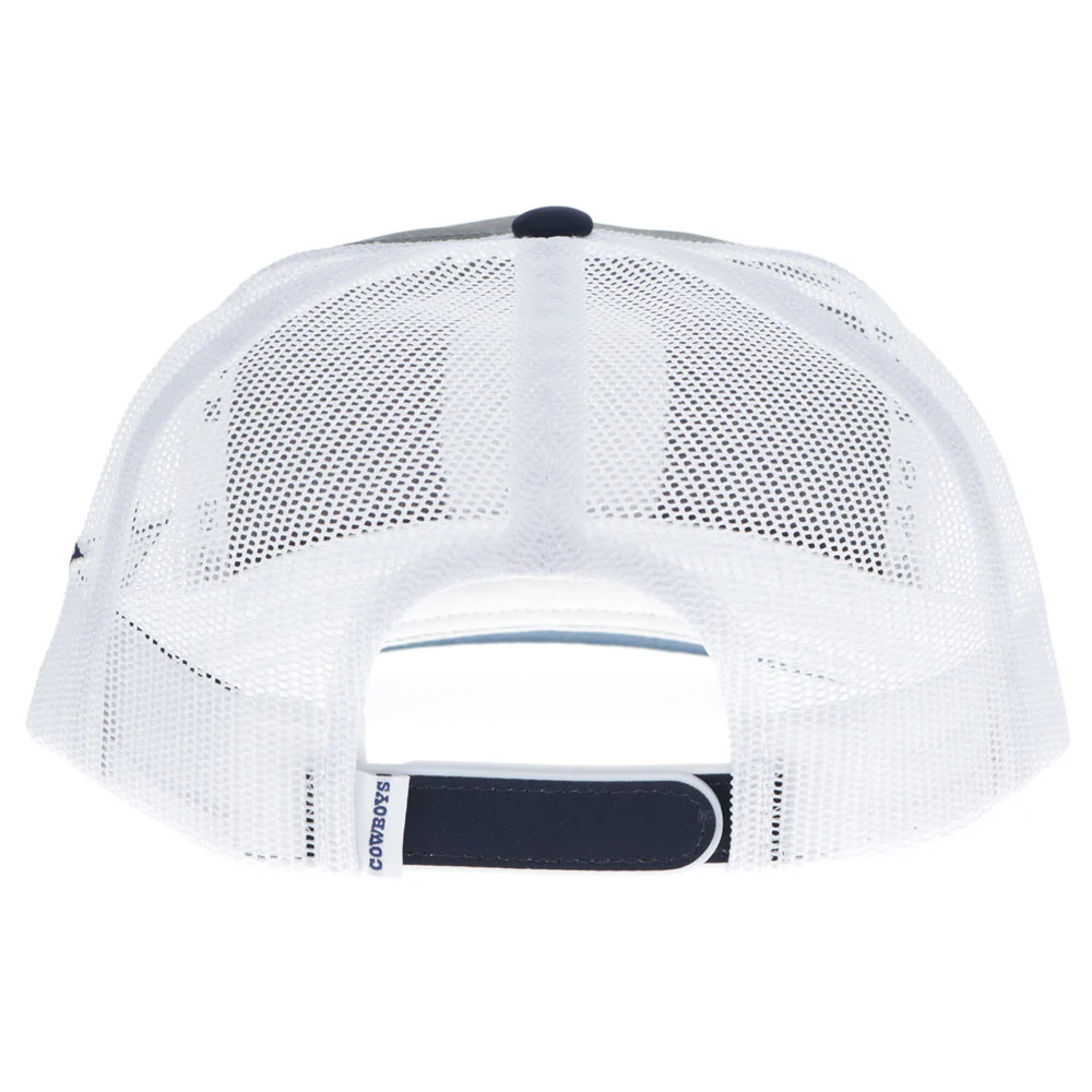 "Dallas Cowboys" Hat Grey & White w/Navy Patch - Image 2