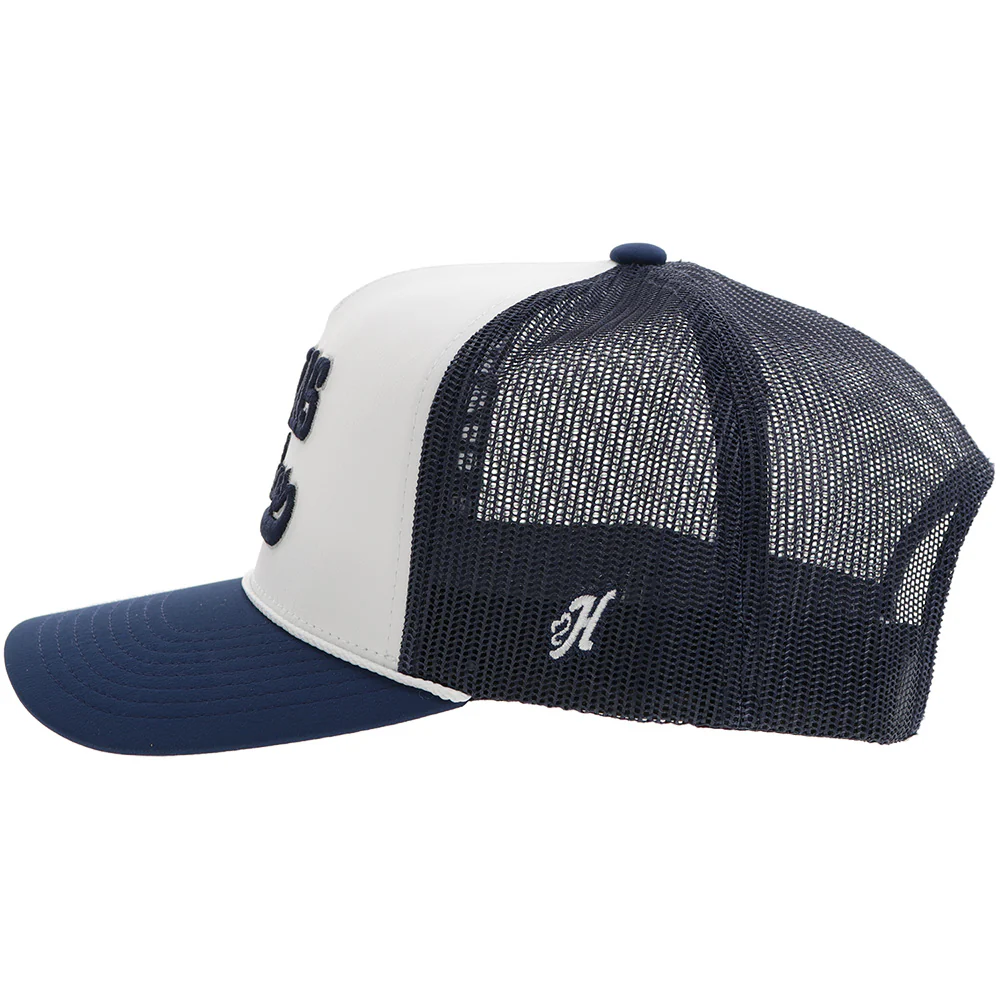"Dallas Cowboys" Hat White/Navy w/Script Logo - Image 3