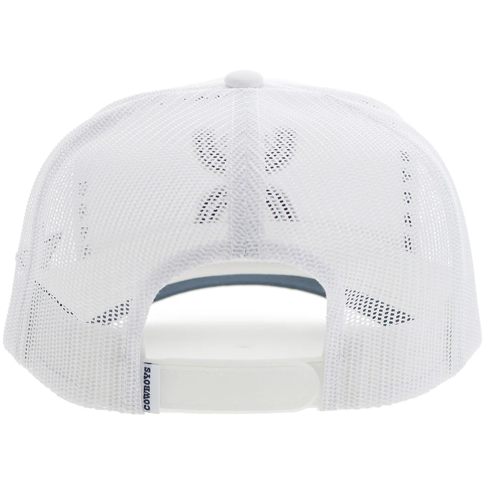 "Dallas Cowboys" Hat White w/Navy & Grey Hooey Logo - Image 3