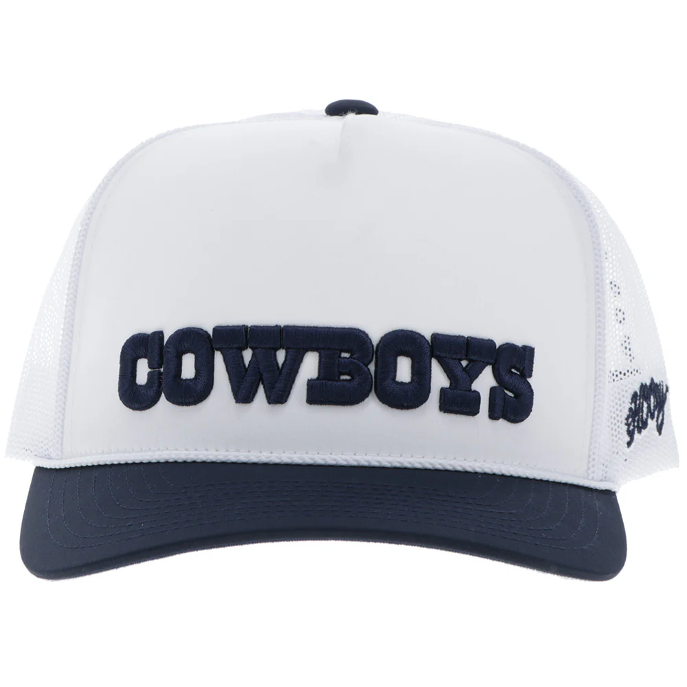 "Dallas Cowboys" Hat White w/Navy Logo - Image 4