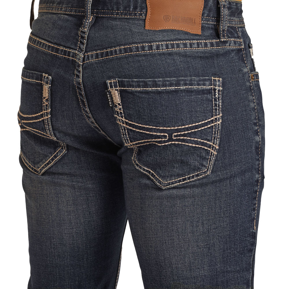 Dark Vintage Revolver Straight Slim Fit Jeans - Image 3