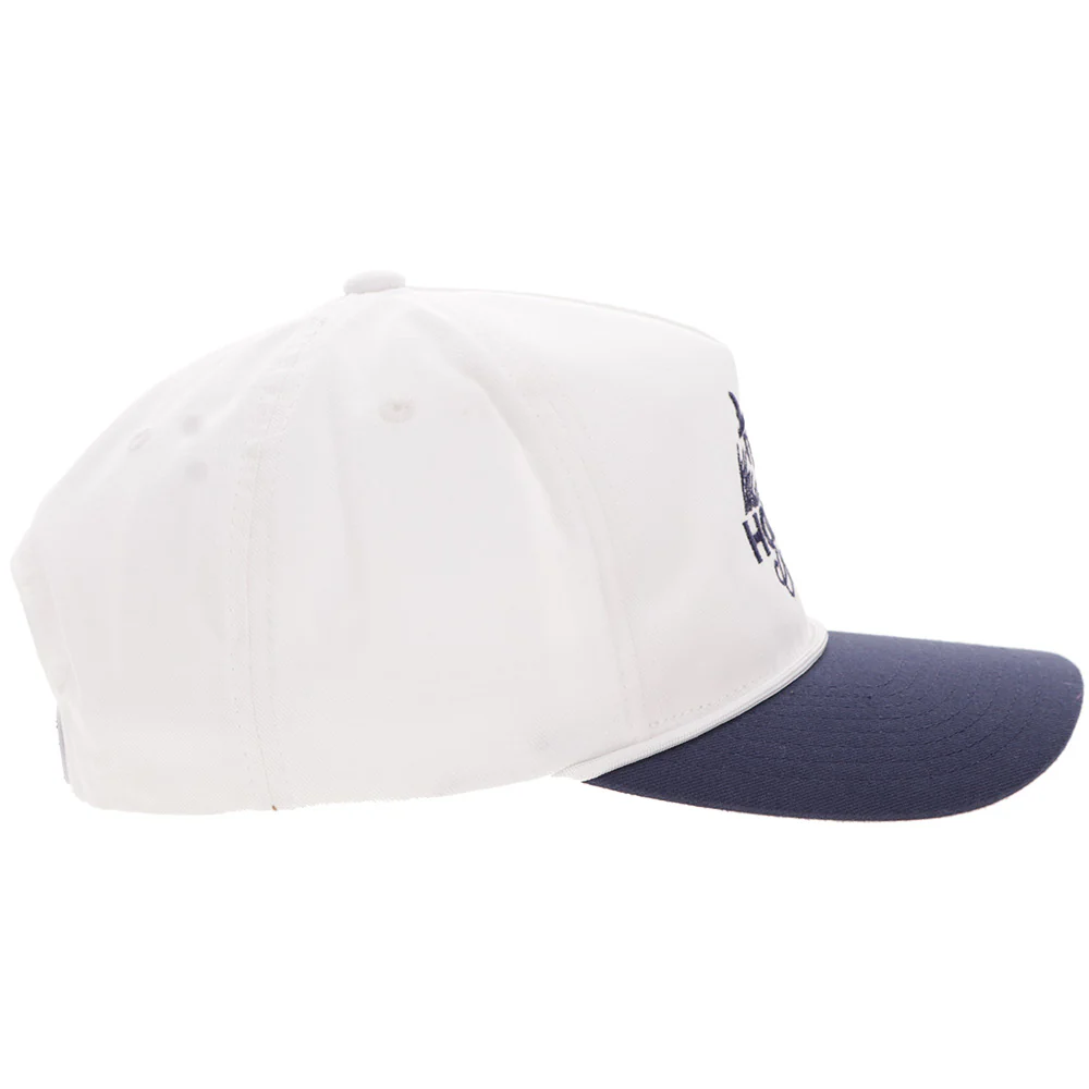 "Decoy" Hat White w/Navy Blue Logo - Image 3