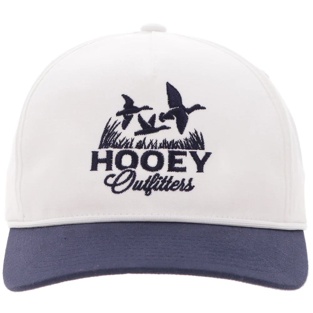"Decoy" Hat White w/Navy Blue Logo - Image 4