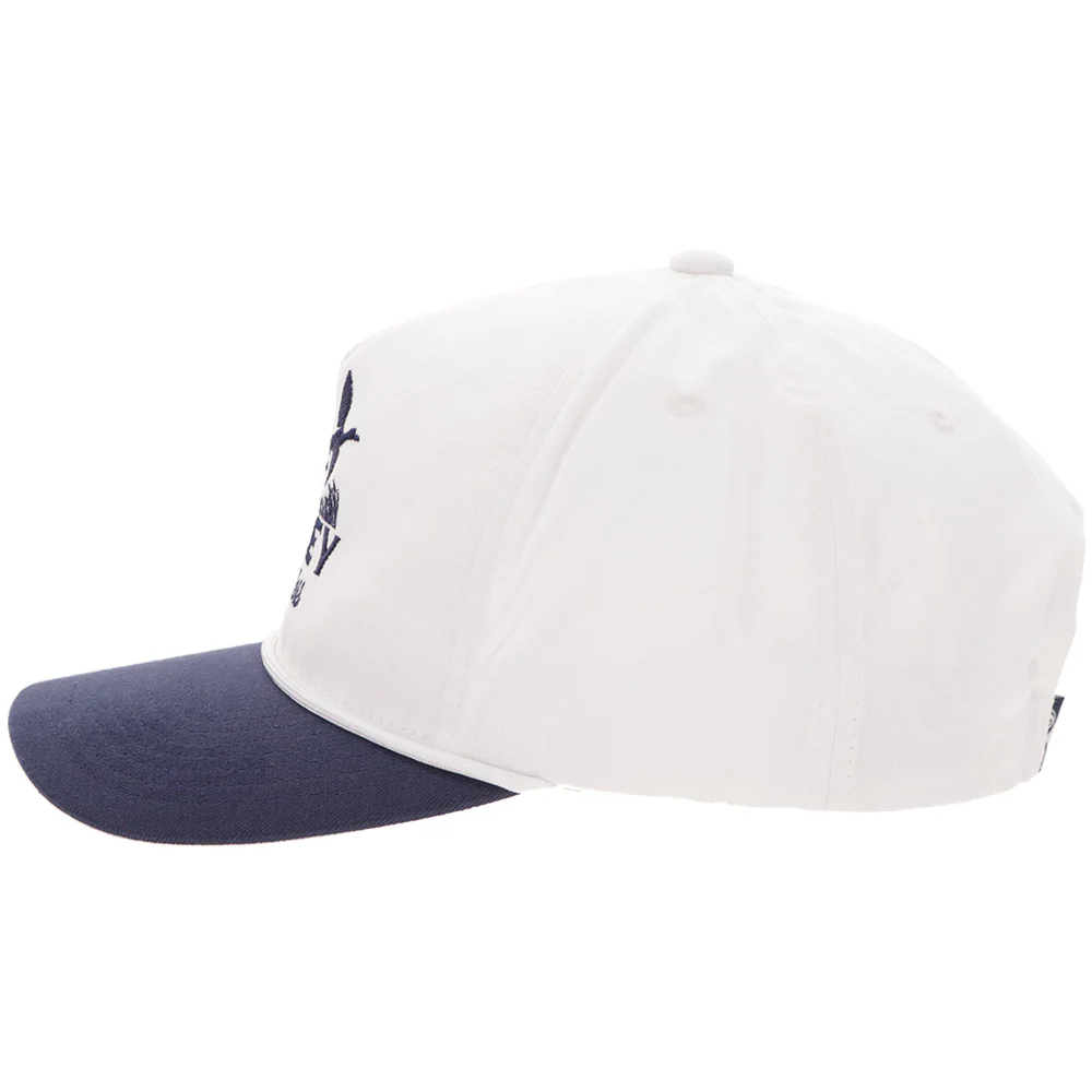 "Decoy" Hat White w/Navy Blue Logo - Image 5