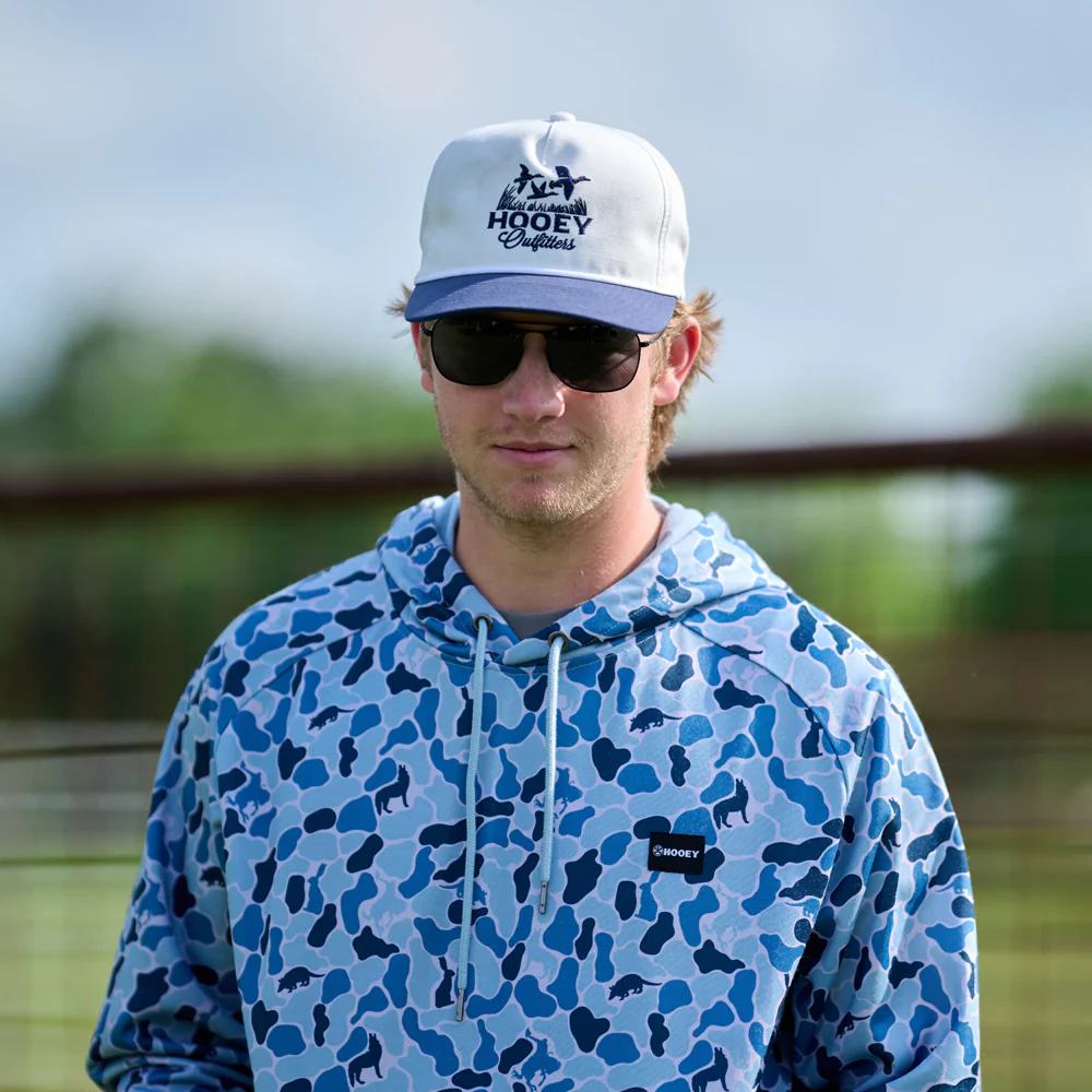 "Decoy" Hat White w/Navy Blue Logo - Image 6