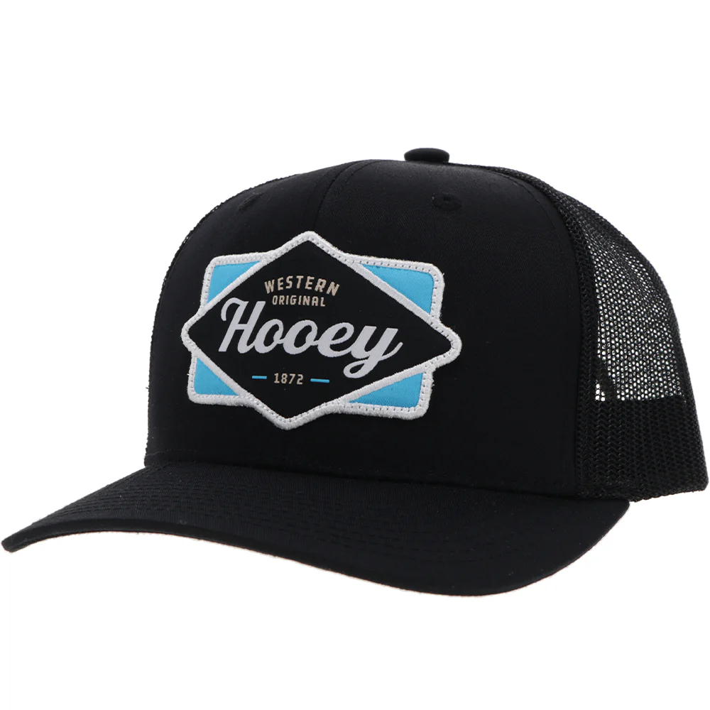 "Diamond" Hat Black w/Light Blue/Black/ White Patch