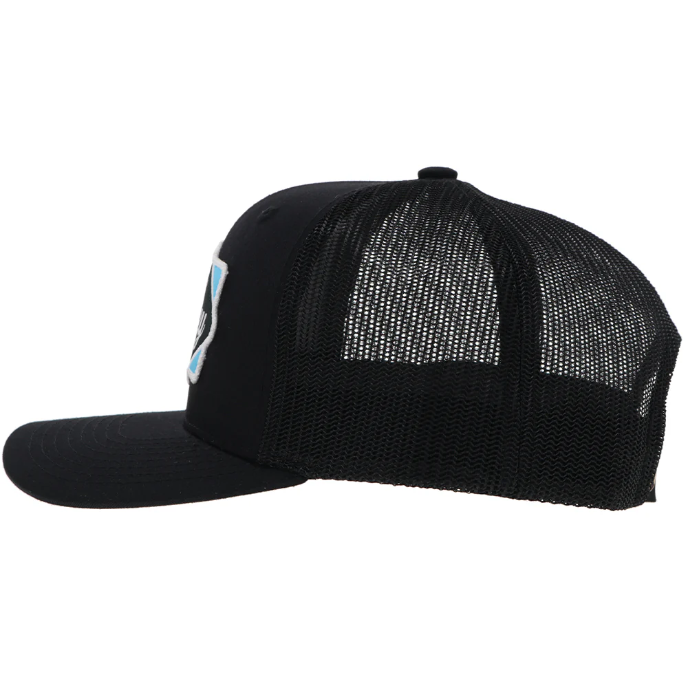 "Diamond" Hat Black w/Light Blue/Black/ White Patch - Image 3