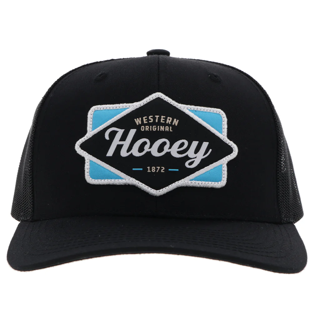 "Diamond" Hat Black w/Light Blue/Black/ White Patch - Image 4