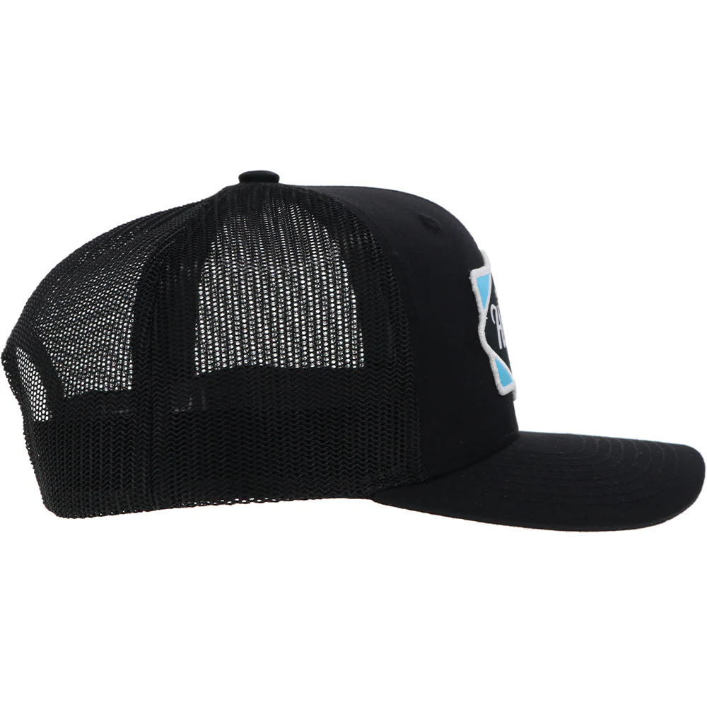 "Diamond" Hat Black w/Light Blue/Black/ White Patch - Image 5