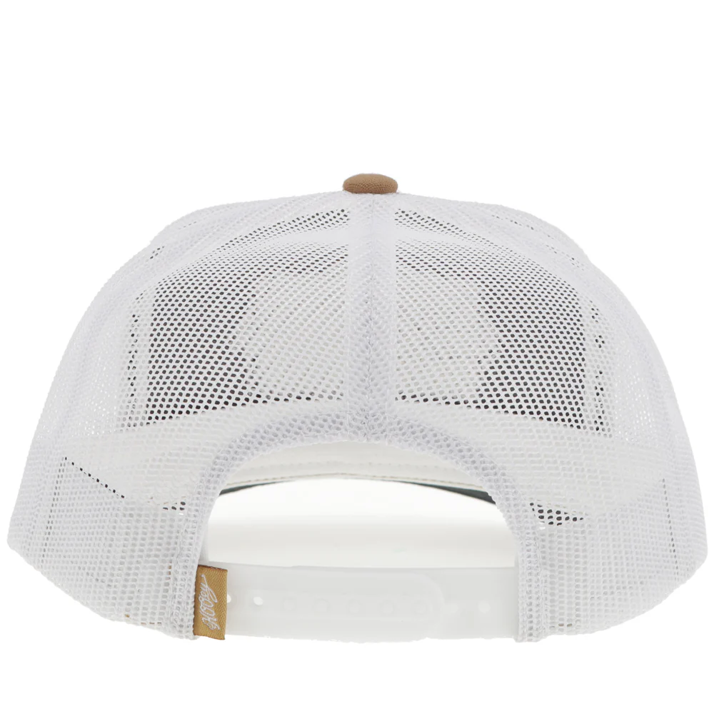 "Diamond" Hat Tan/White w/Teal/White & Black Patch - Image 2