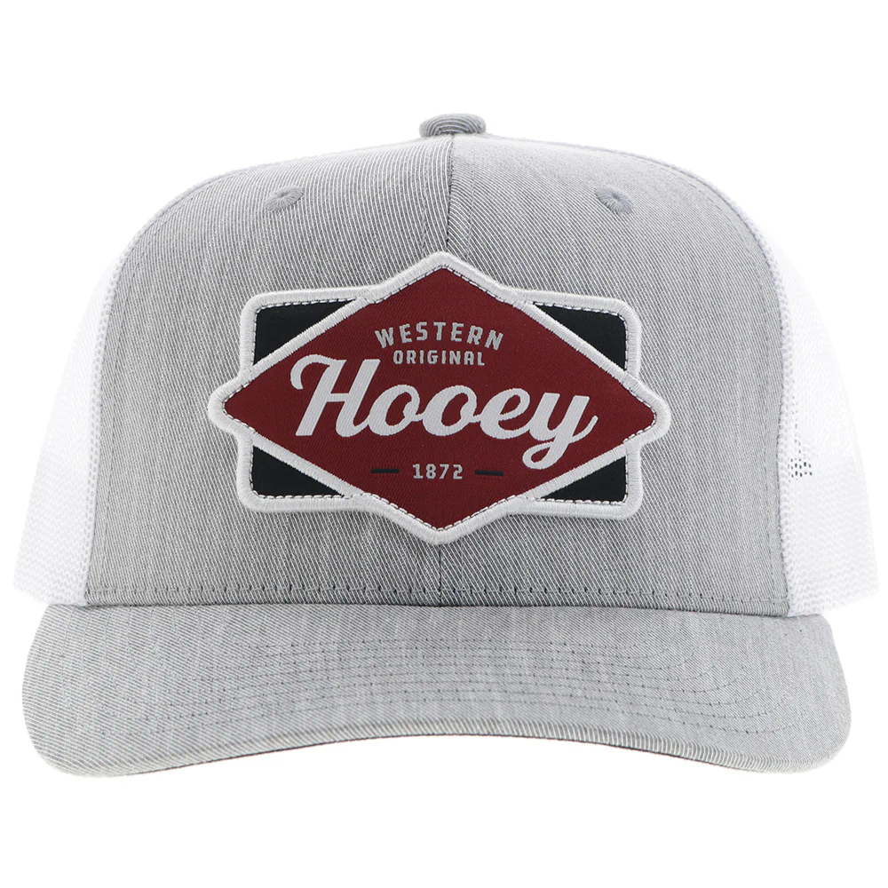 "Diamond" Hooey Hat Grey/White w/Black & Maroon Patch - Image 4