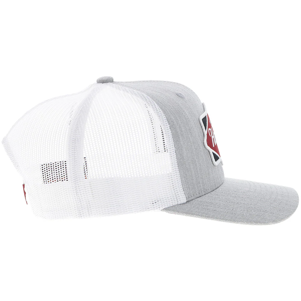 "Diamond" Hooey Hat Grey/White w/Black & Maroon Patch - Image 5