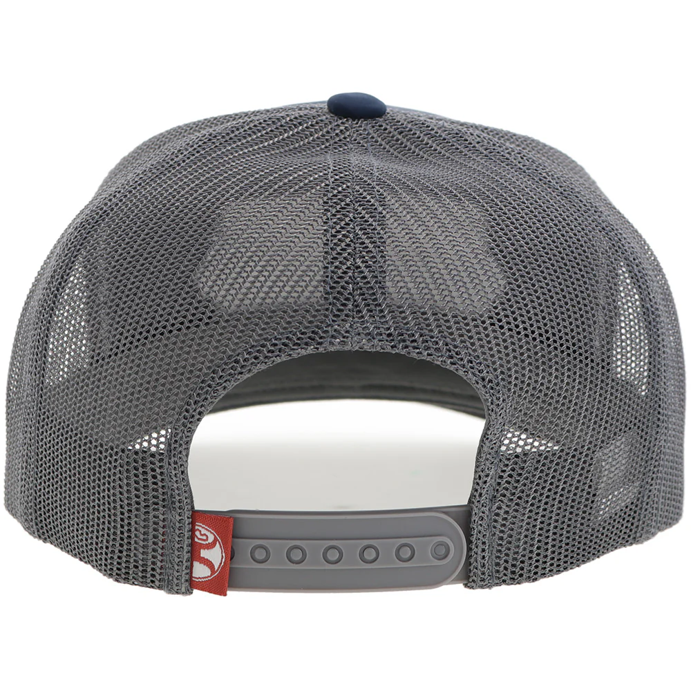 "Diamond" Hooey Hat Navy/Grey w/Navy/White/Red Patch - Image 2