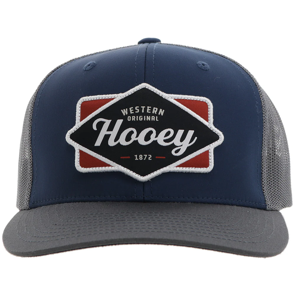 "Diamond" Hooey Hat Navy/Grey w/Navy/White/Red Patch - Image 4