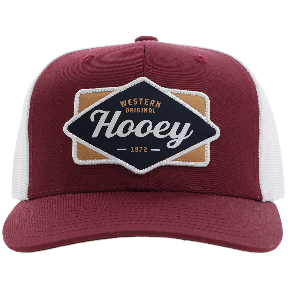 "Diamond" Hooey Hat Red/White w/Black/White/Tan Patch - Image 4