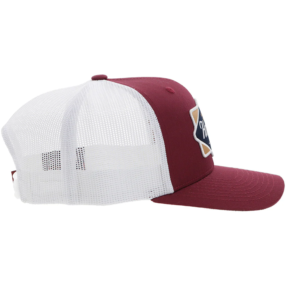 "Diamond" Hooey Hat Red/White w/Black/White/Tan Patch - Image 5