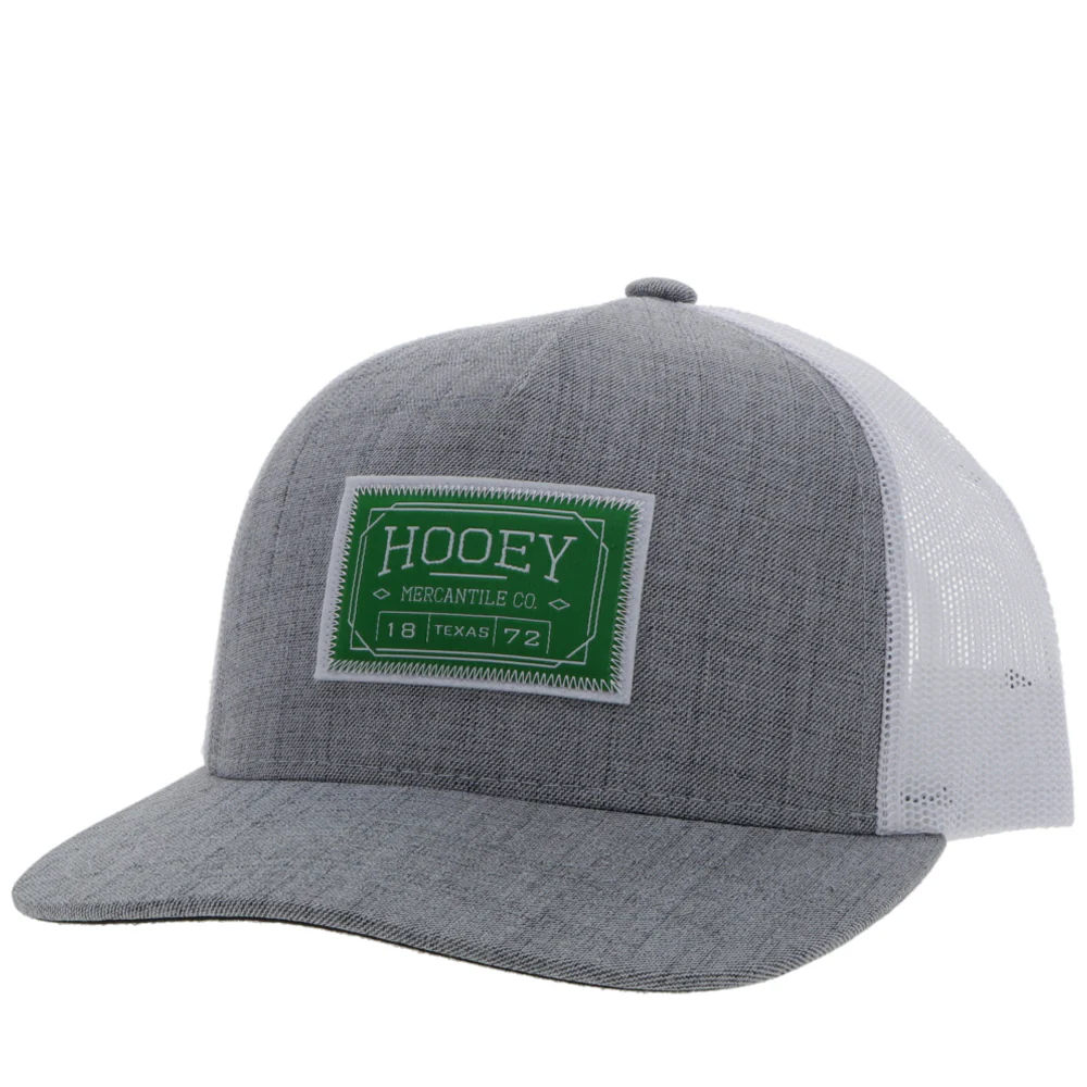 "Doc" Grey/White Hat w/ Green Patch