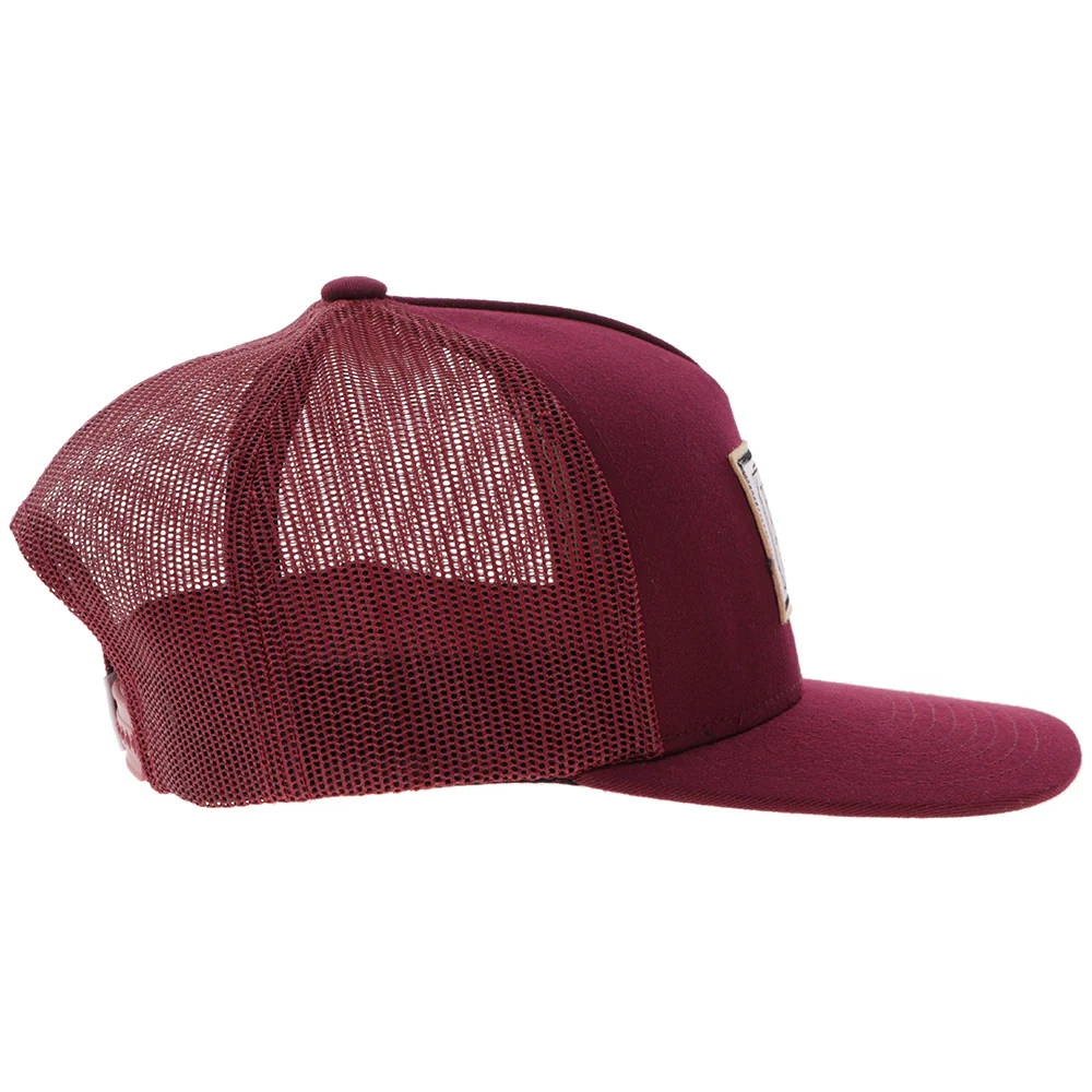 "Doc" Hat Maroon w/Rectangle Patch - Image 3