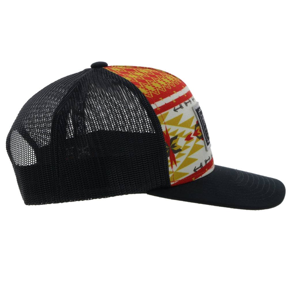 "Doc" Red/Yellow/White/Black Aztec Print Hat - Image 3