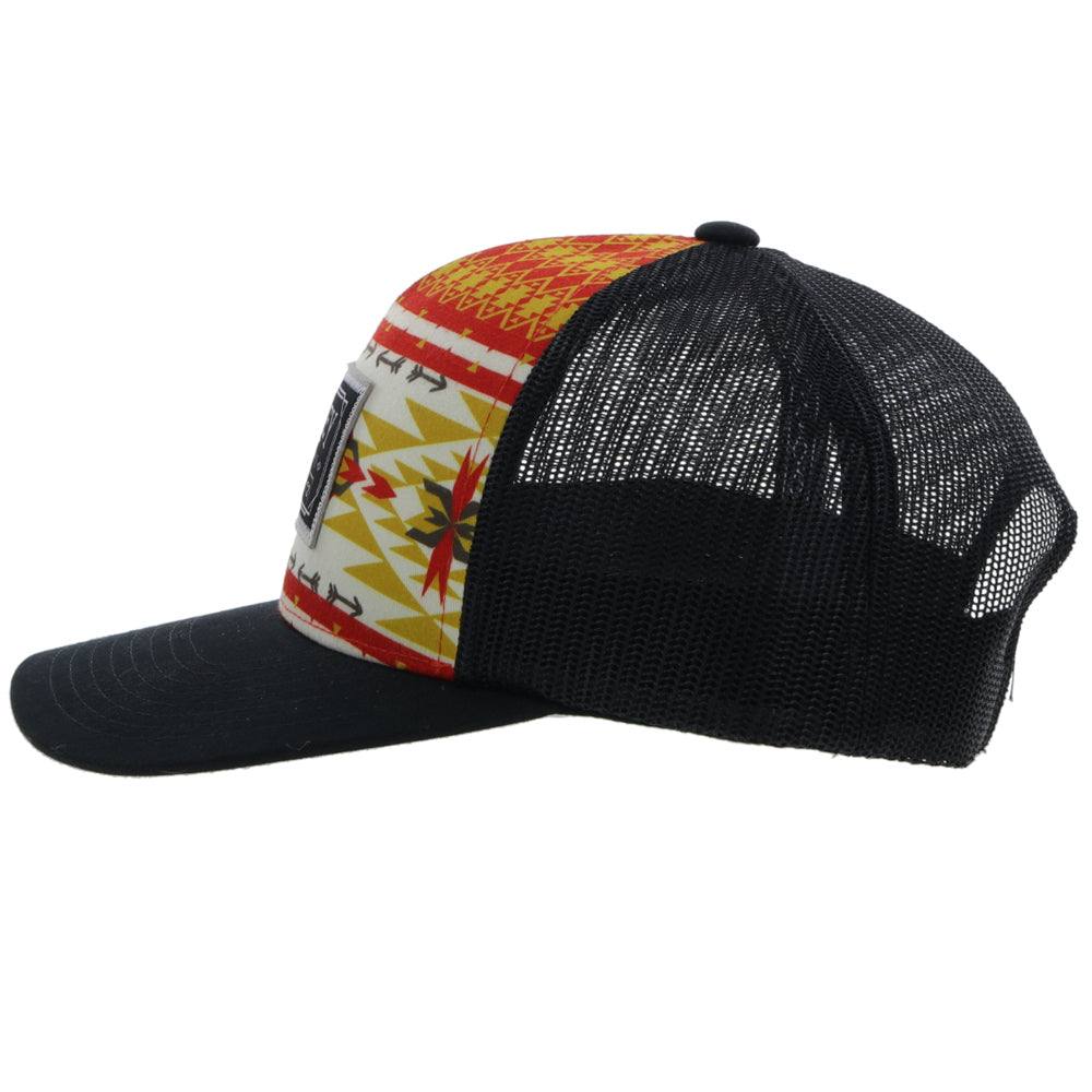 "Doc" Red/Yellow/White/Black Aztec Print Hat - Image 4