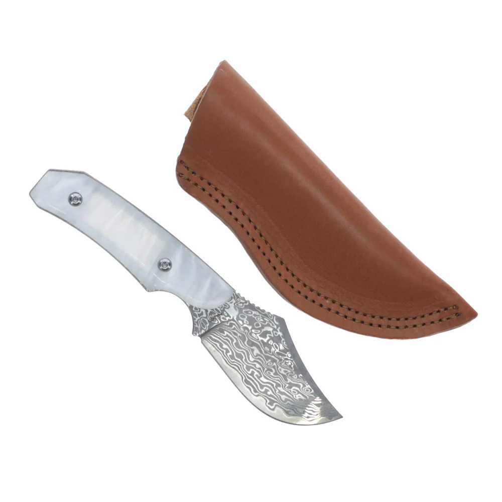 "Domino" White Skinner w/Damascus Blade - Image 6