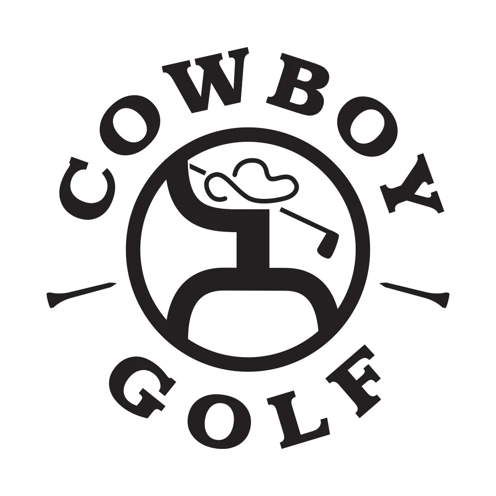 Draw Cowboy Golf Decal Black