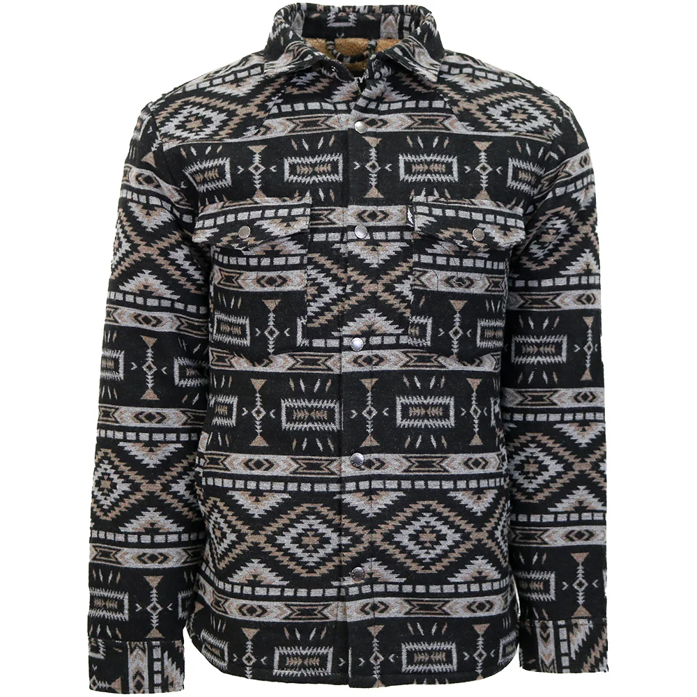 "Durango Shacket" Black/Grey Aztec