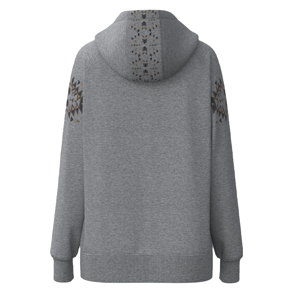 "Eldorado" Heather Grey w/Black & Tan Pattern Hoody - Image 2