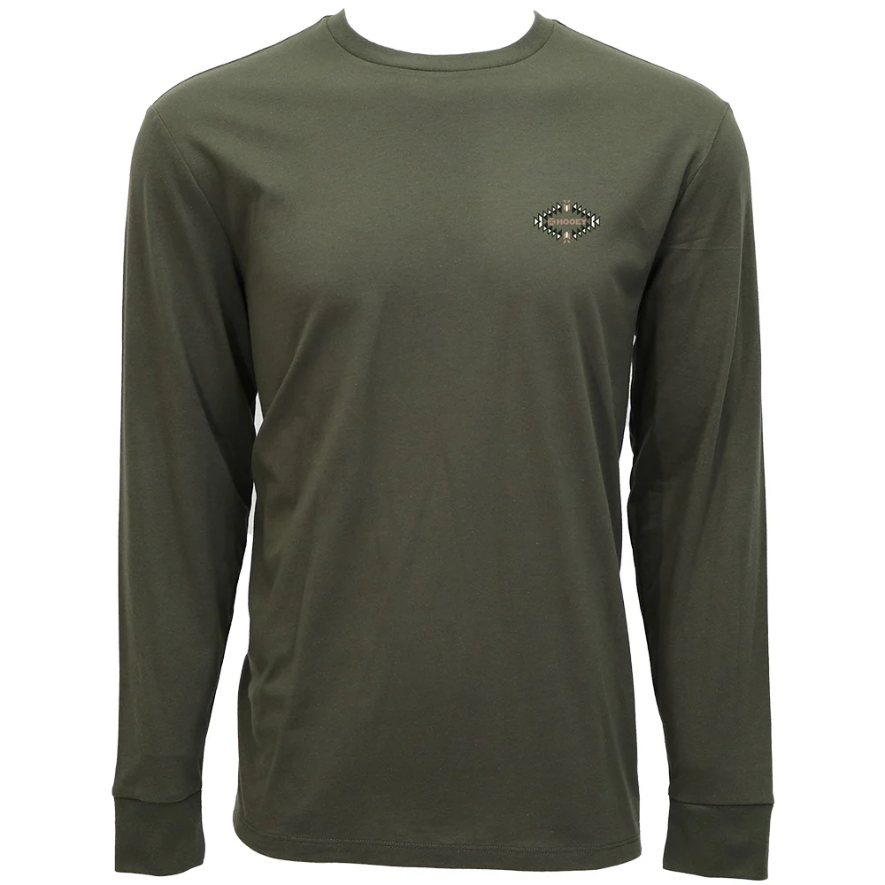 "Eldorado" Long Sleeve T-shirt Green w/Tan & White Logo - Image 2