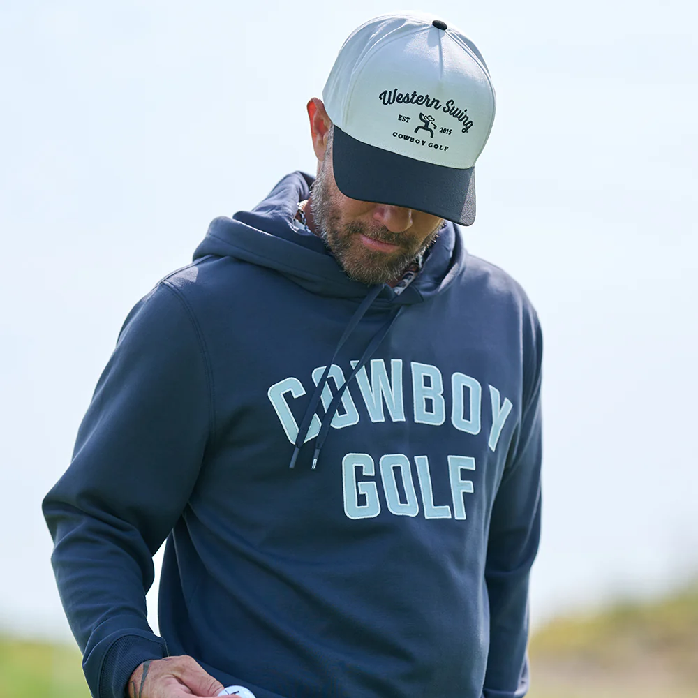 "Fairway" Cowboy Golf Hoody Navy - Image 3