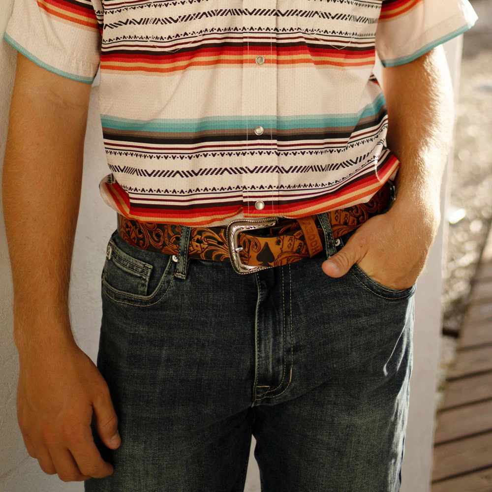 "Gambler" Brown/Black Filigree Belt - Image 3