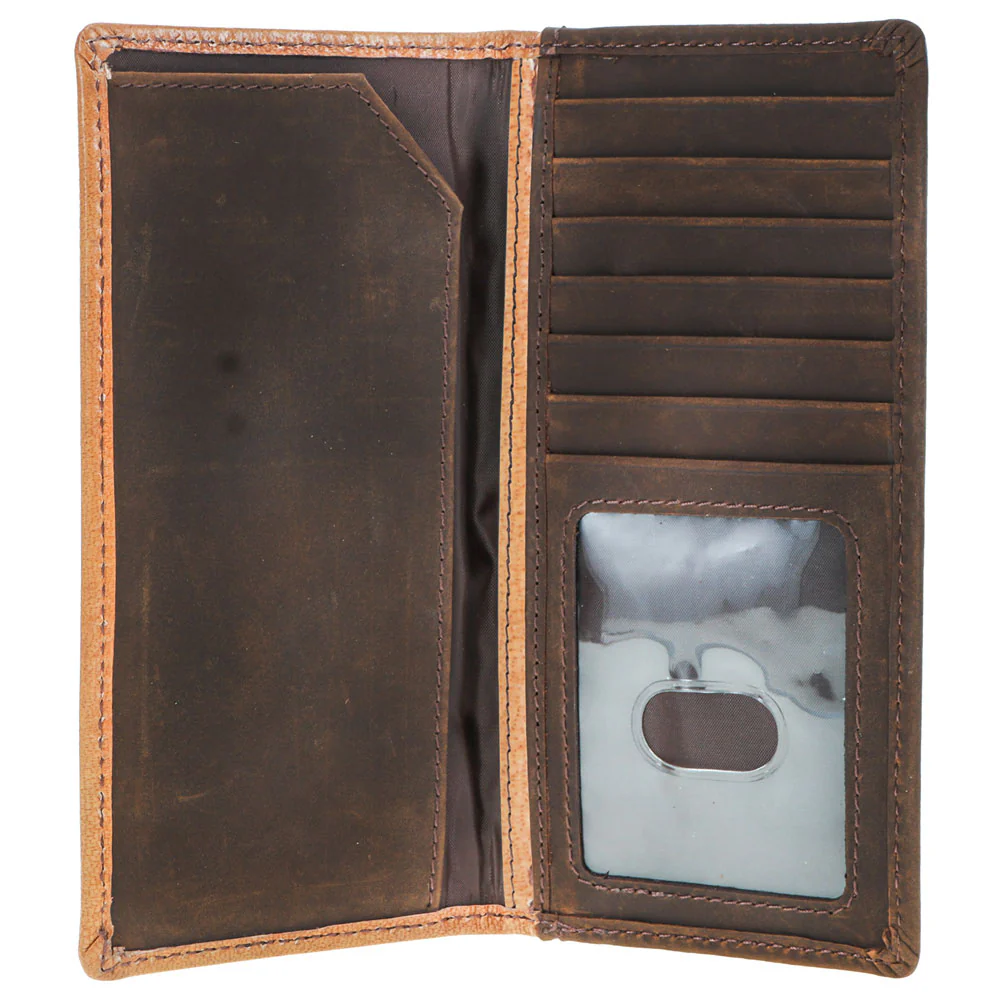 "Gambler" Tan Playing Card Embossed Rodeo Wallet - Image 3