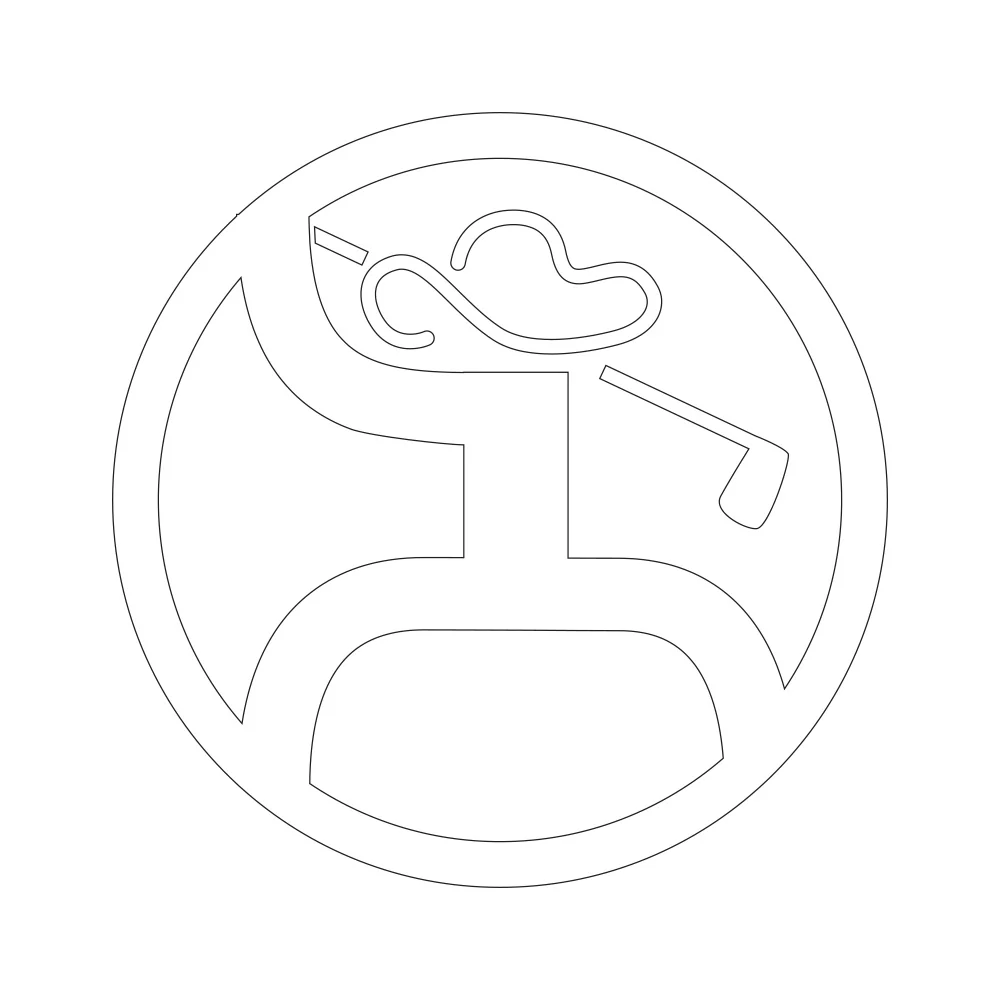 Golf 2.0 Cowboy Golf Decal White
