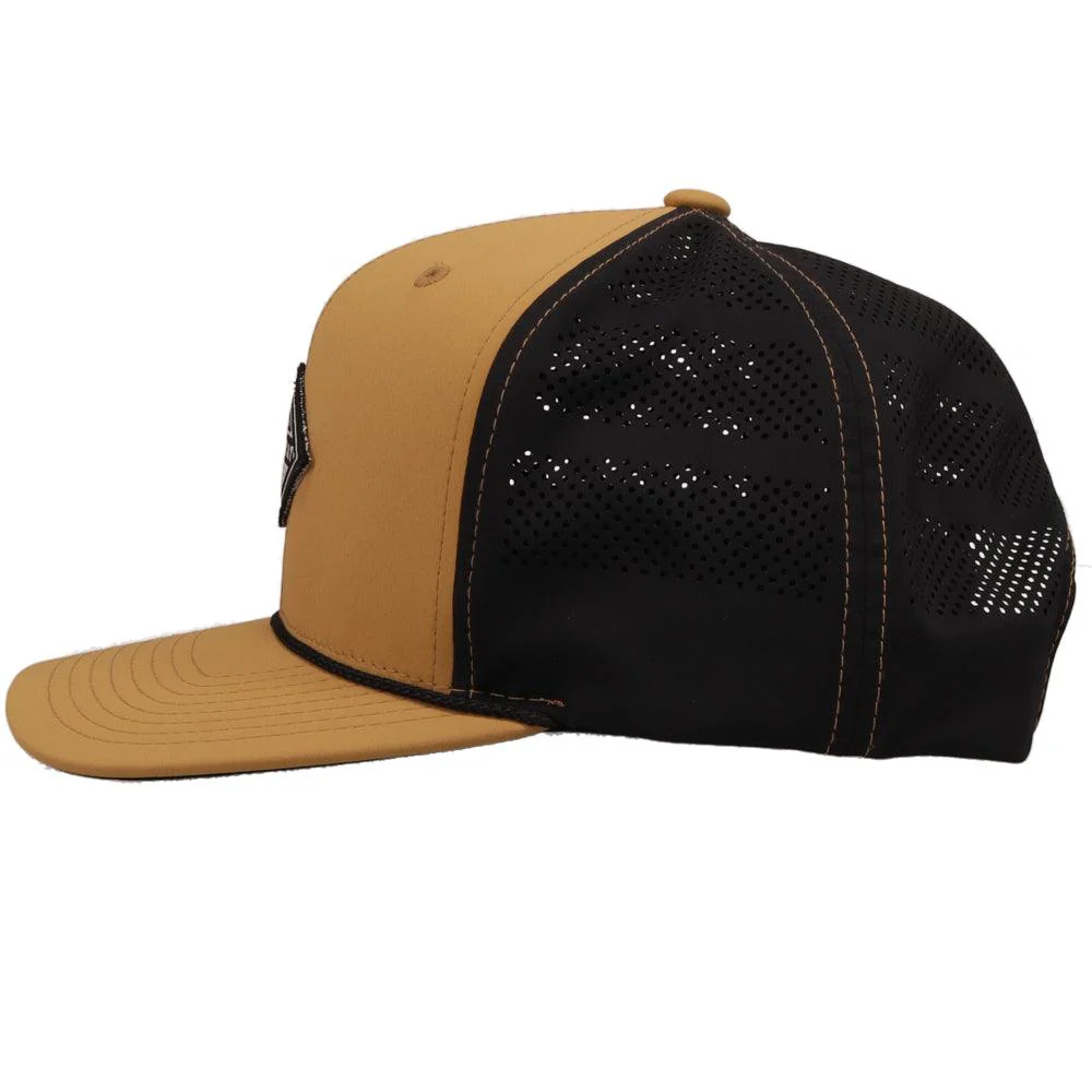 "Graphite" Tan/Black w/black & White Diamond Patch Hat - Image 3