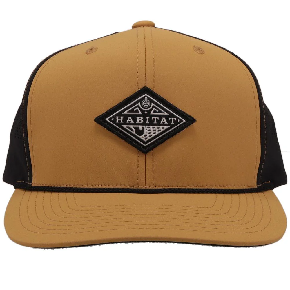 "Graphite" Tan/Black w/black & White Diamond Patch Hat - Image 4