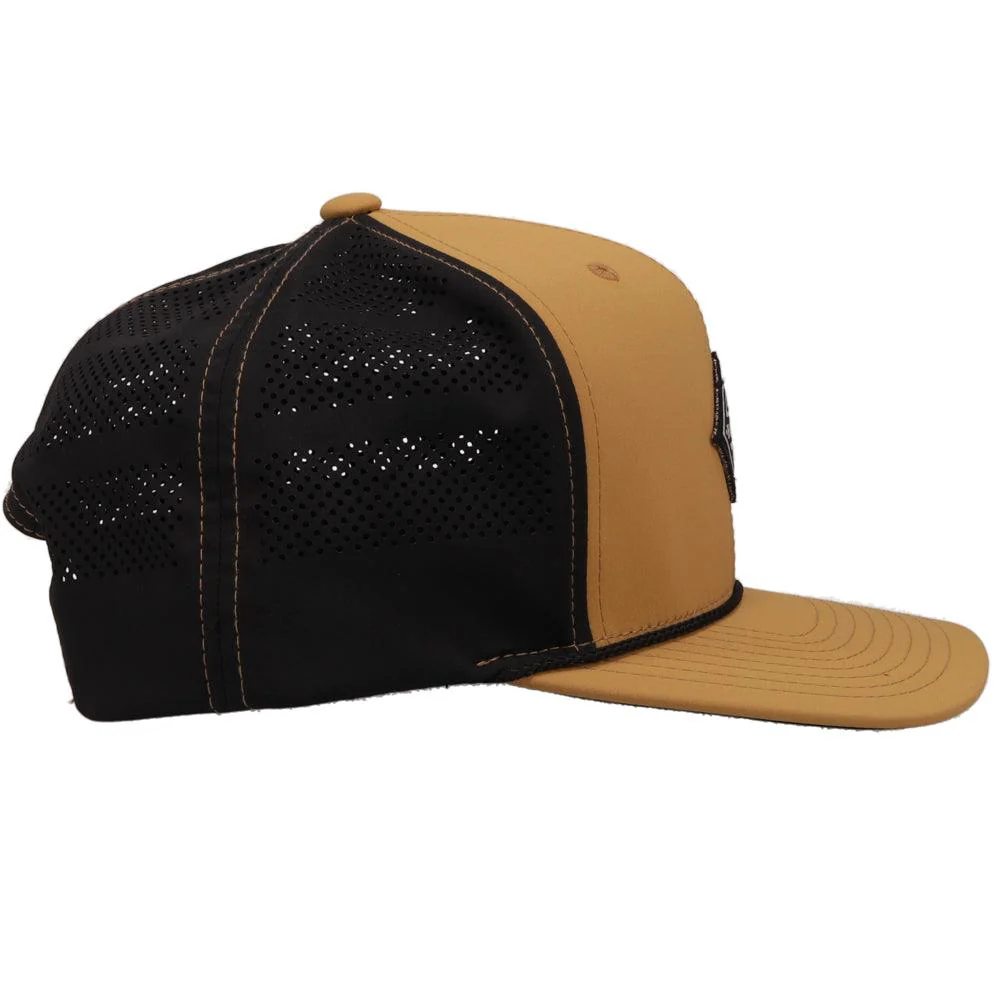 "Graphite" Tan/Black w/black & White Diamond Patch Hat - Image 5
