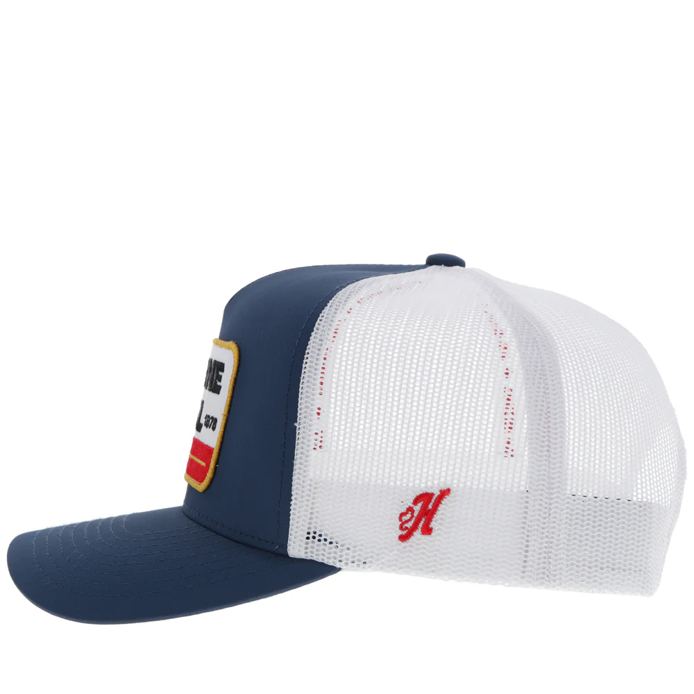 "Gruene Hall" Hat Navy/White w/Red/ Navy & Yellow Patch - Image 3